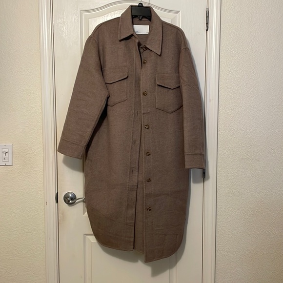 OAK + FORT Jackets & Blazers - OVERSIZED WOOL BLEND MIDI SHACKET